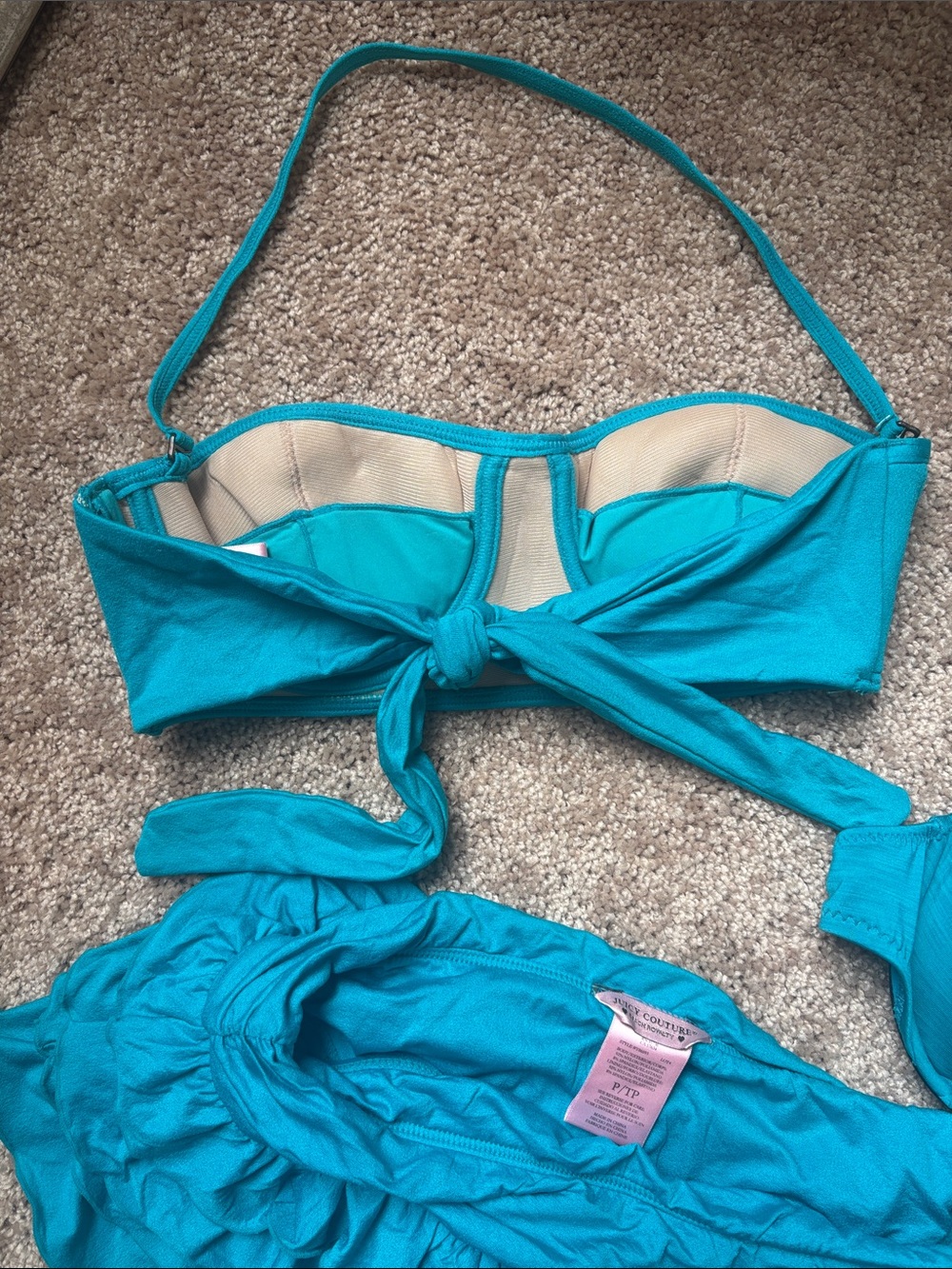 Juicy Couture swim skirt set bonus Betsey Johnson bikini top s/p - Picture 3 of 7